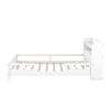 Wood Full Size Platform Bed with Built-in LED Light, Storage Headboard and Guardrail